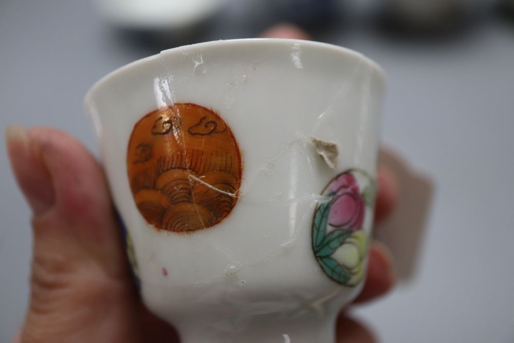 Six Chinese porcelain cups or tea bowls